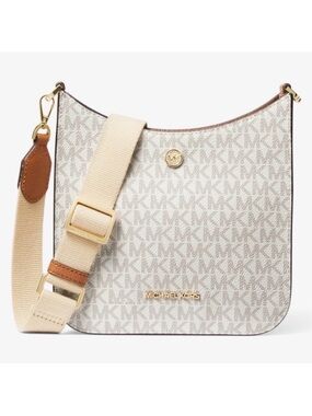 MICHAEL KORS 🤎Briley🤎 VANILLA SMALL LOGO MESSENGER CROSSBODY BAG 🌟EUC🌟